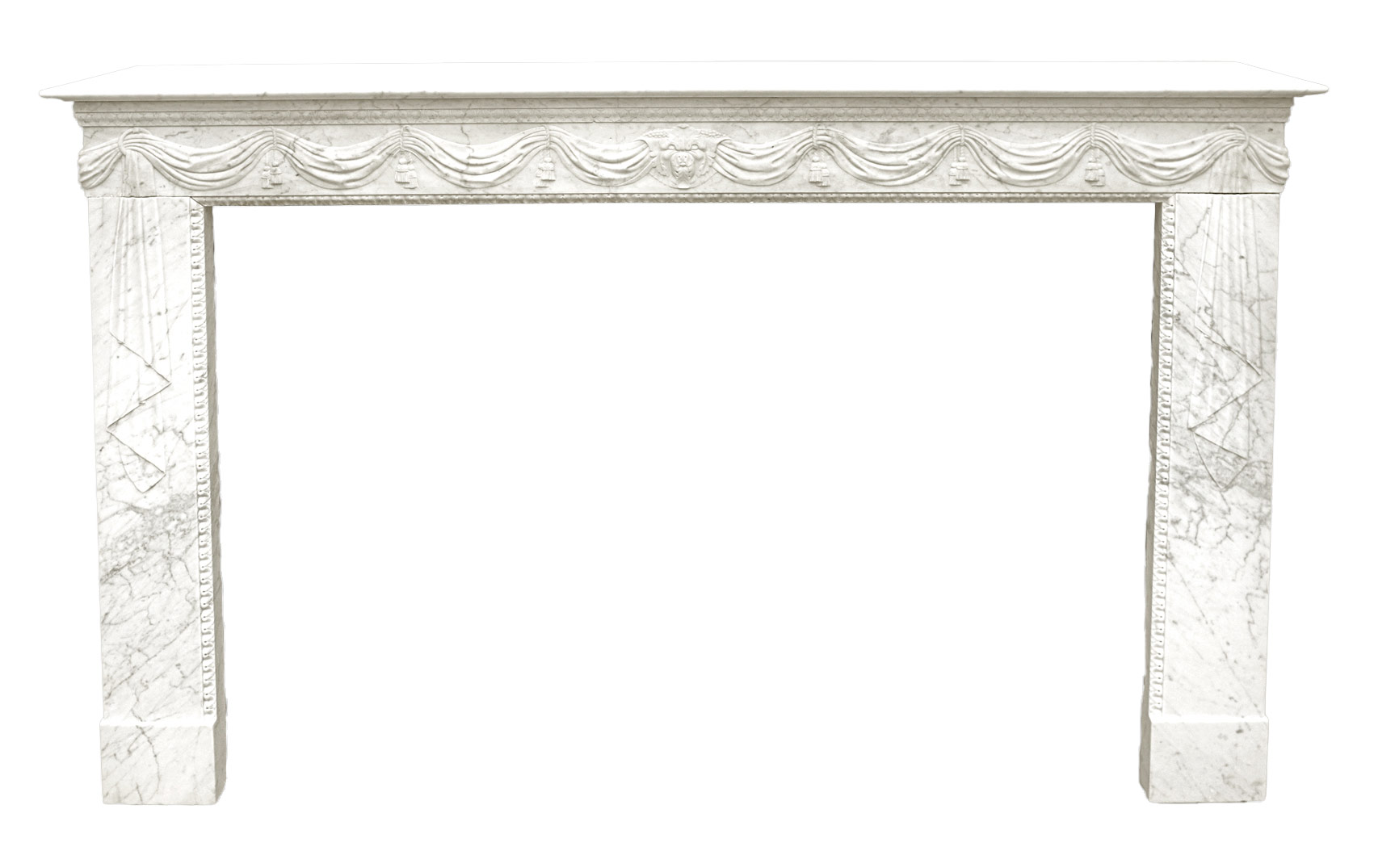 cheminee louis XVI marbre blanc de carrare 1665x111 cm